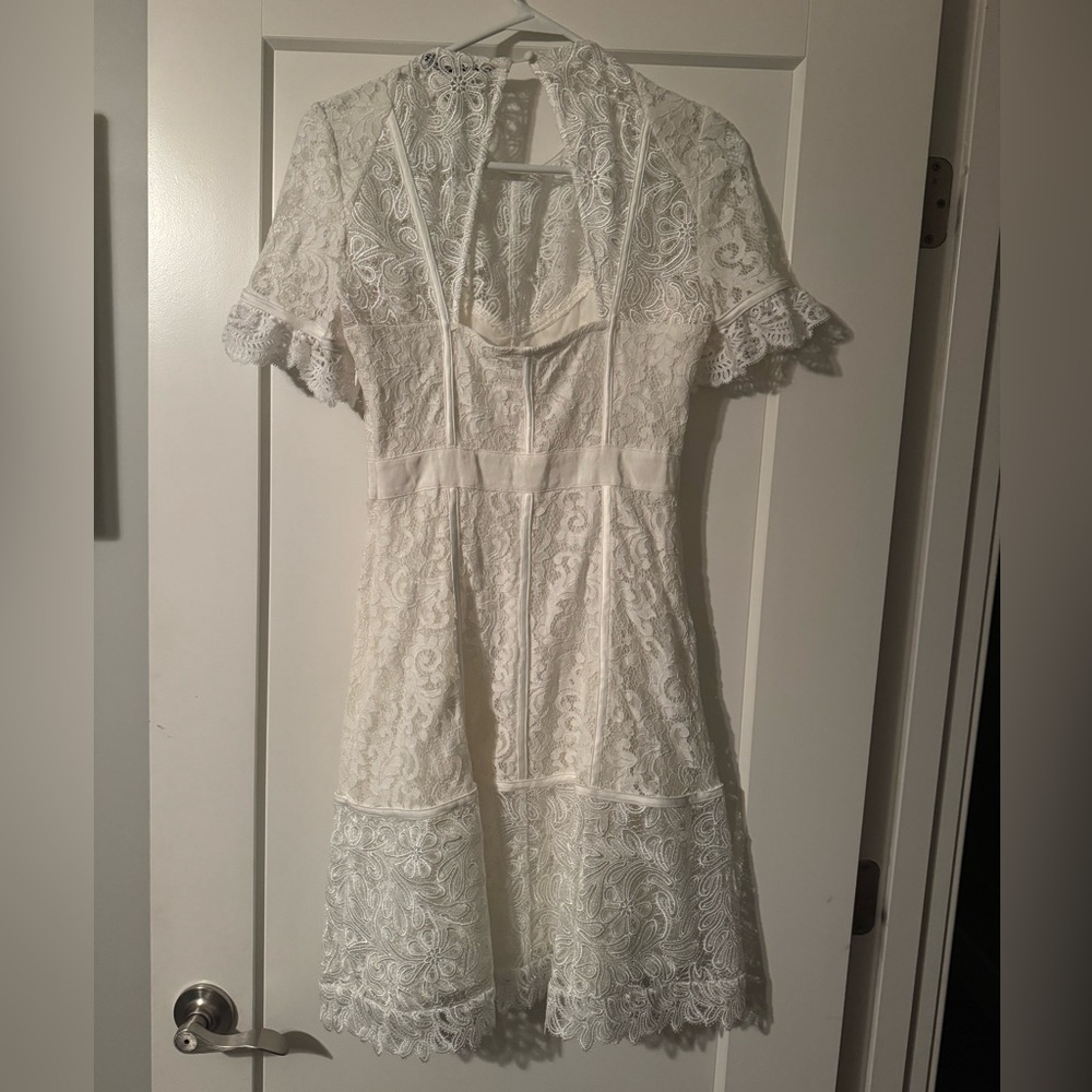 French Connection Cabrera White Lace Dress - Summer White - Picture 4 of 4